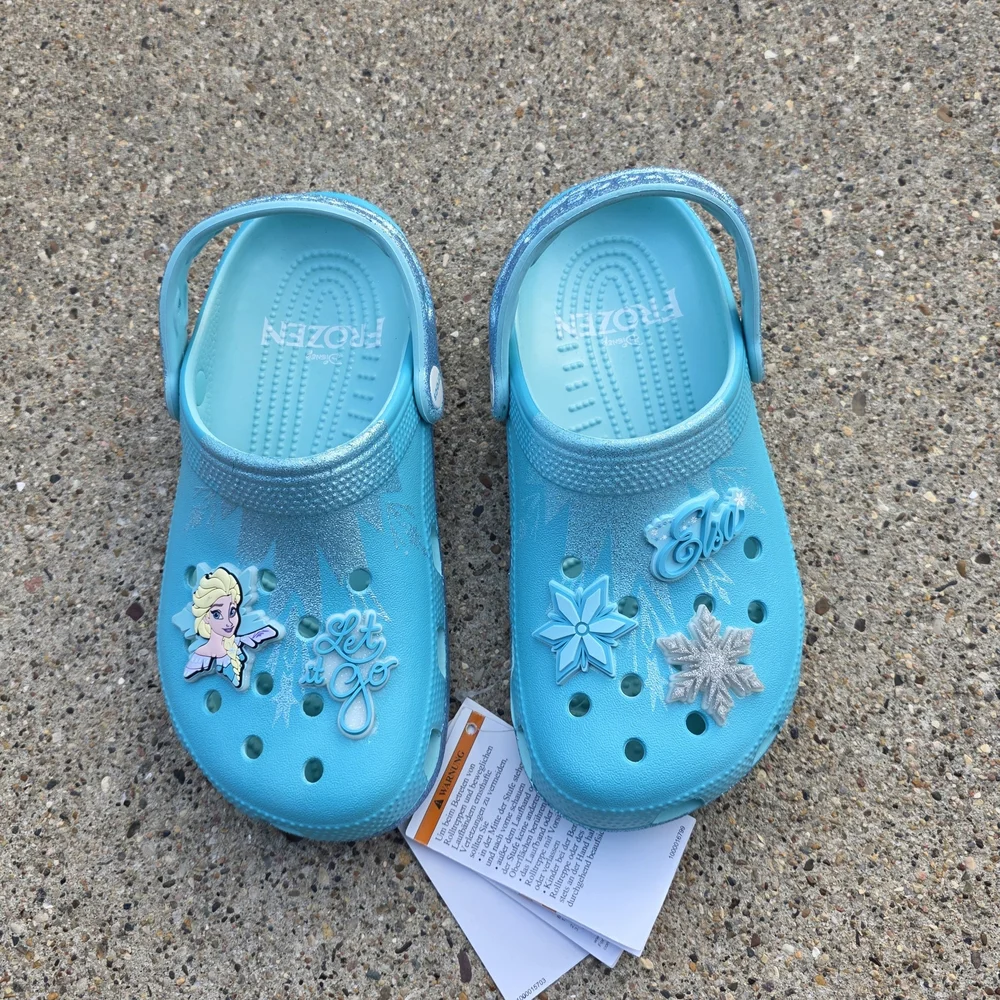 Frozen Kids Blue Crocs Sandals Youth Girls 4Y